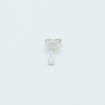 SILVER PLAIN MINI STUD EARRING