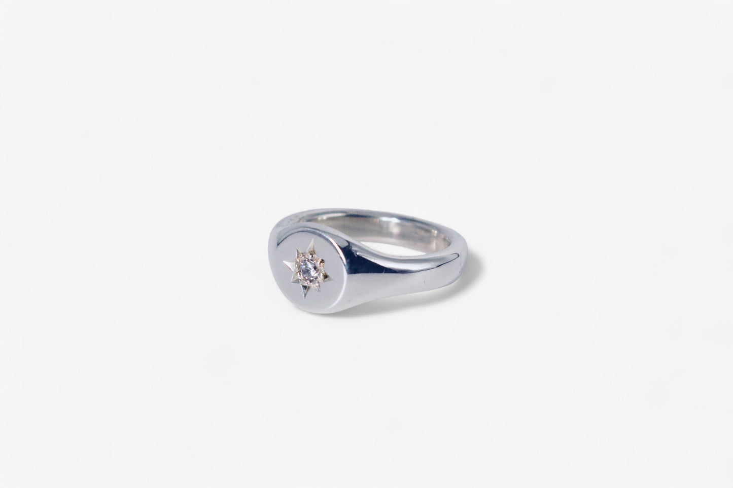 HALO ROUND SIGNET RING