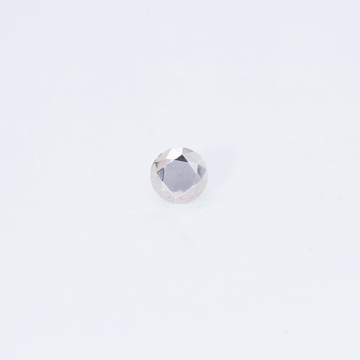 LARGE FACET SILVER STUD EARRING