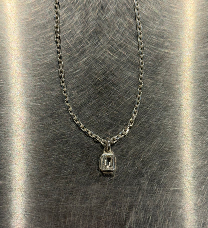 OX DROP STONE NECKLACE (WHITE TOPAZ)