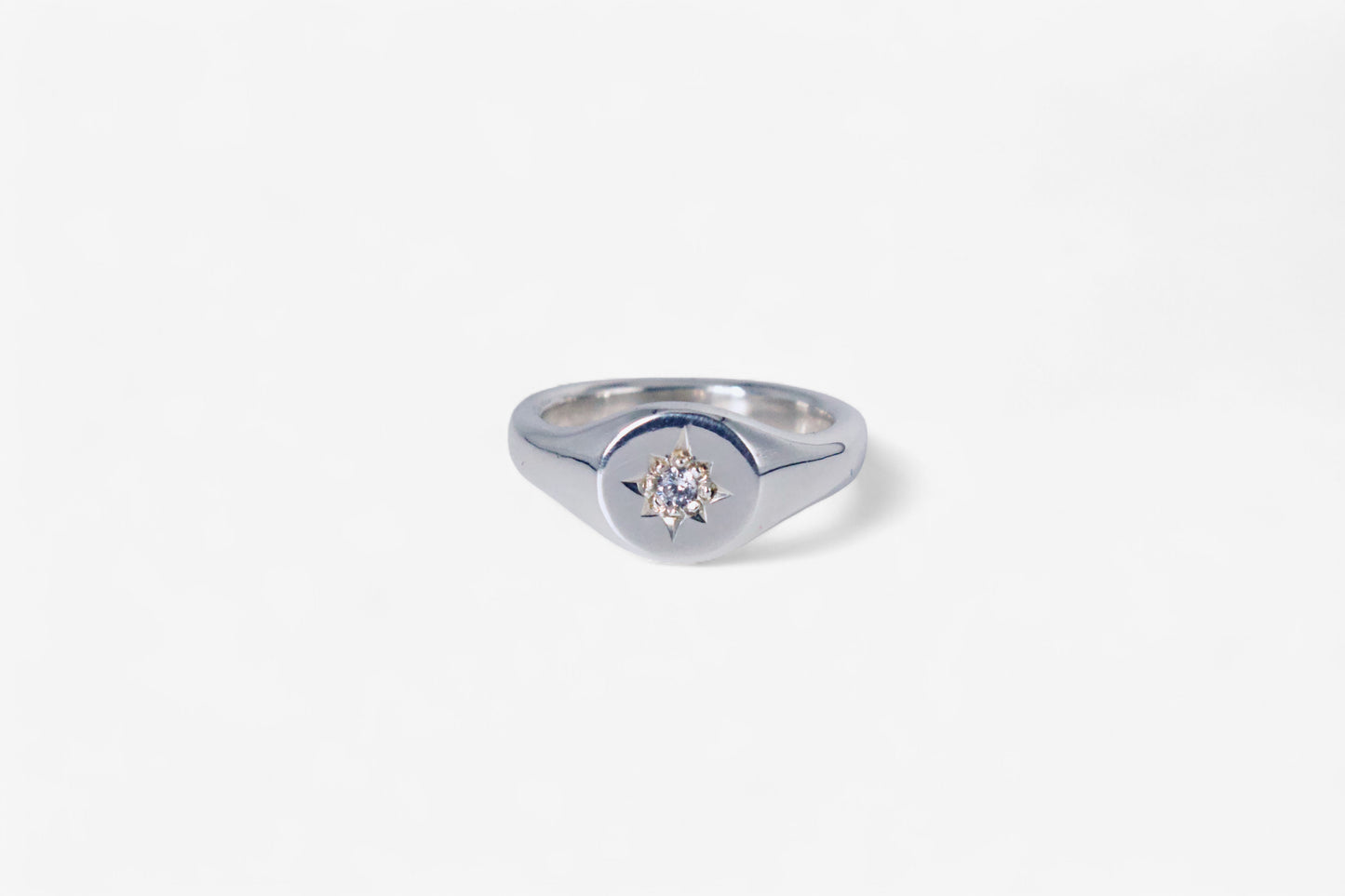 HALO ROUND SIGNET RING