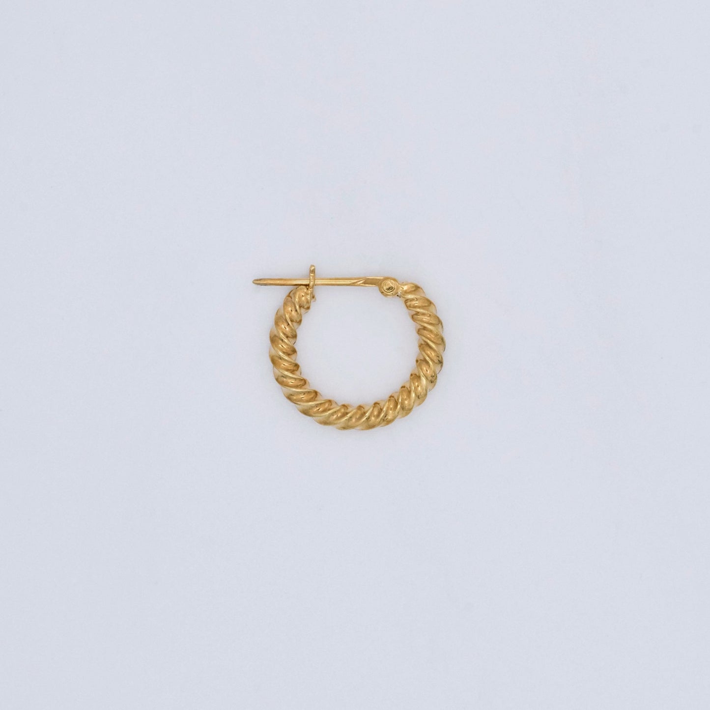 TIGHTLY TWISTED GOLD HOOP EARRING