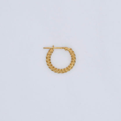 TIGHTLY TWISTED GOLD HOOP EARRING